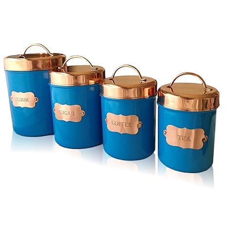 Copper Kitchen Food Canister Sets By Kauri Design Decorative