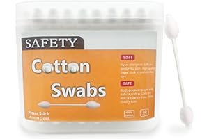 QUANZHOU CHENCHENCHEN E-COMMERCE CO.,LTD 2 Packs 160pcs Safety Cotton Swabs with Large Tip, Baby Cotton Buds