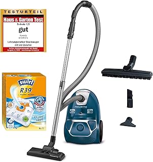 Rowenta RO3950 Staubsauger mit Beutel + 4er Pack Swirl R 39 Staubsaugerbeutel für Dauerhaft hohe Saugleistung, 3L Beutelvolumen, 750 W = 2000W, extrem leise, Hygienefilter, mit Parkettdüse