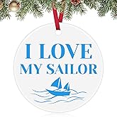 Military Retirement Gift Ideas Military Moms Gifts Christmas Ornament Navy Mom Gift Family Mother Gifts Deployment Ceramic Ornament for Soldier Mom/Wife Christmas Tree Ornaments