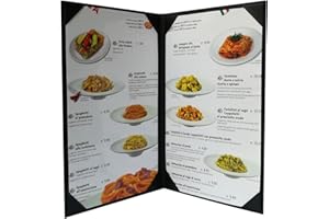 GBW 5 pcs of Restaurant Menu Covers Holders 8.5" X 14" Inches, 2view,Sold by Case,with Clear PVC Sheets for Paper Protection