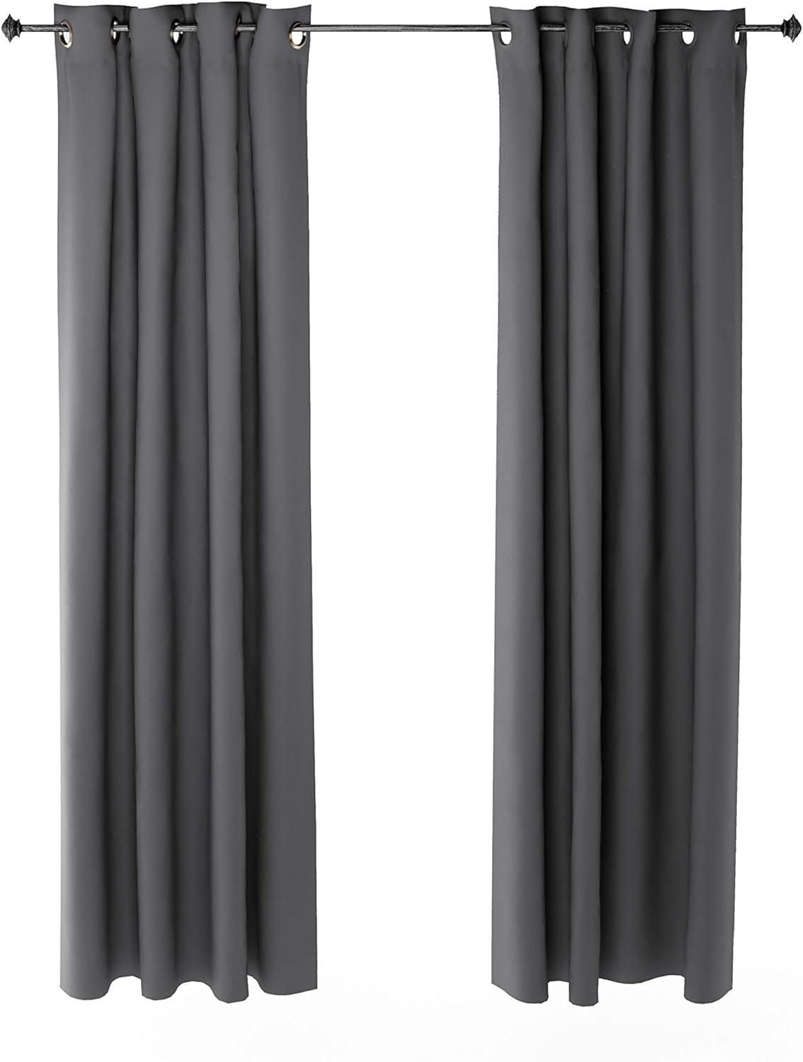 Furinno Collins Blackout Curtain 52x84 in. 2 Panels, Dark Grey, W 52" x L 84" (2 Panels)