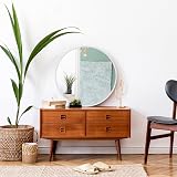 Warmiehomy Round Bathroom Mirror 50cm White Aluminium Frame Wall Mounted view 5