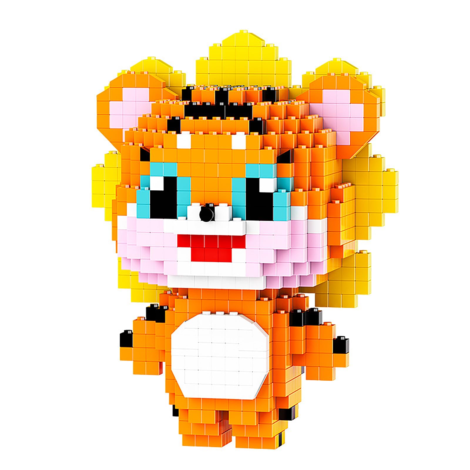 Larcele Micro Building Blocks Animal Set, DIY Mini 3D Building Toy Bricks,1219 Pieces KLJM-10 (Tiger)
