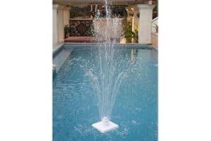 Aqua Select Floating Outdoor Pool Fountain | Adjustable Height Up to 16' Feet | Decorative Three Tier Grecian Fountain | for Above Ground or Inground Swimming Pools | Easy to Install | White