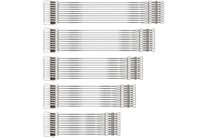 LIQWEI 50 Pcs Fishing Leaders, Stainless Steel Leader, Saltwater Fishing Wire Leader Fishing Hooks for Lures, Bait Rig Or Hooks Fishing Gift