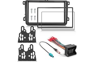 NuIth Double DIN Radio Dash Kit W/Radio Wire Harness for 2005-2015 Volkswagen Jetta/Beetle/CC/Golf/Passat/Tiguan, Aftermarket