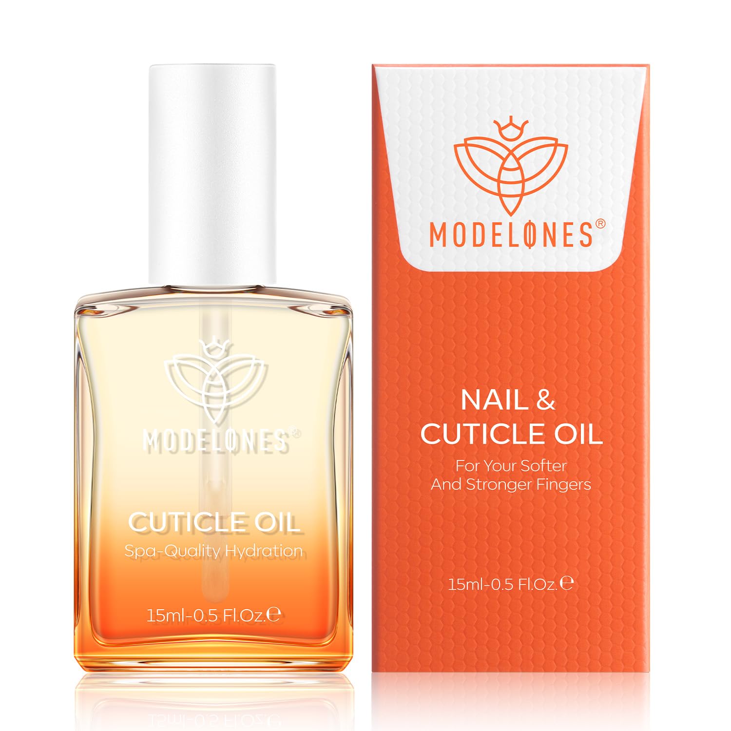 Modelones Cuticle Oil, Nail Strengthener with Jojoba Oil & Vitamin E, Nail Growth Oil that Repairs Cuticles & Promotes, Moisturizes Dry Skin, 15ml