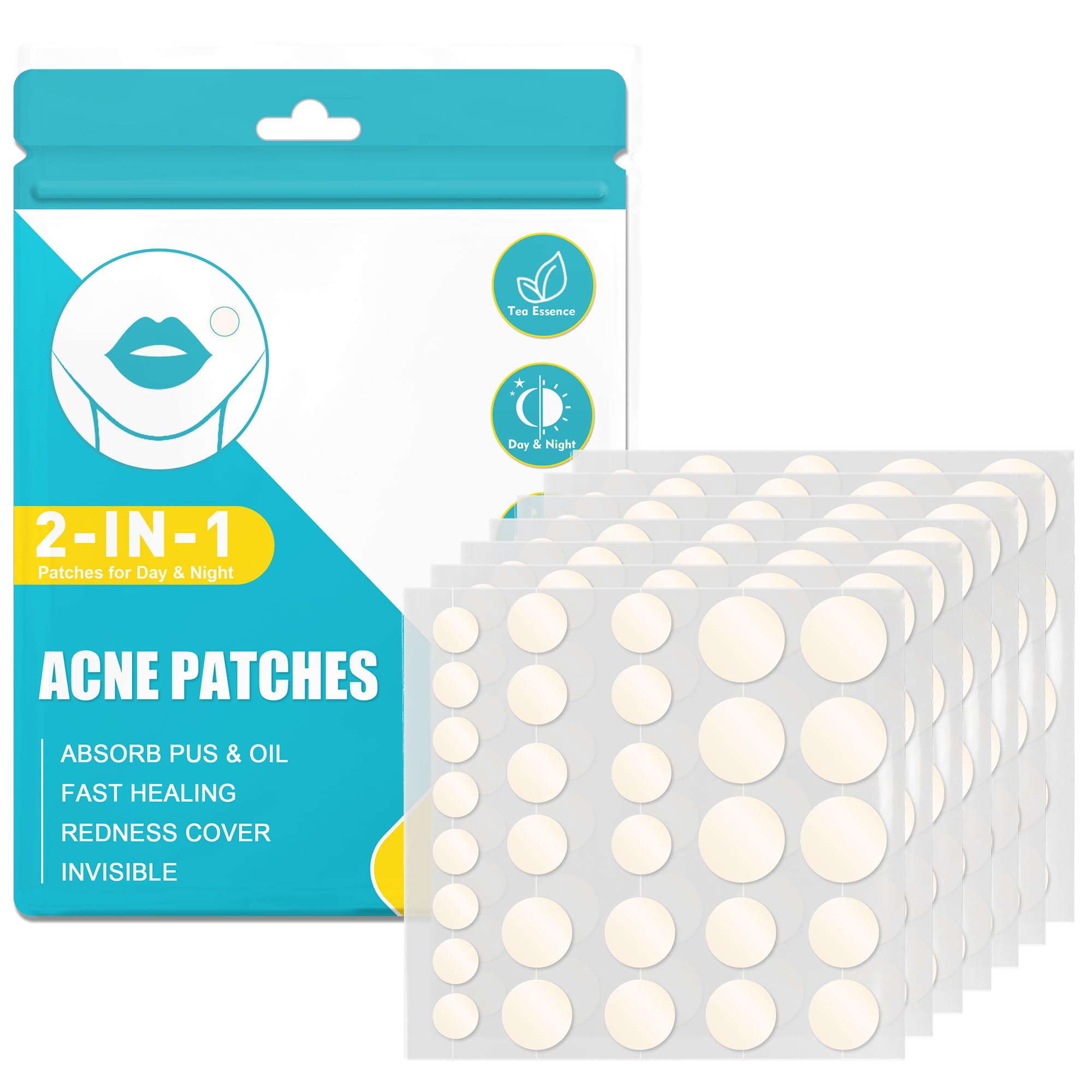 528PCS Pimple Patches Spot Patches Spot Stickers Acne Treatment Absorbing Cover Invisible Blemish Cover Acne Dots for Fast Acting Skincare