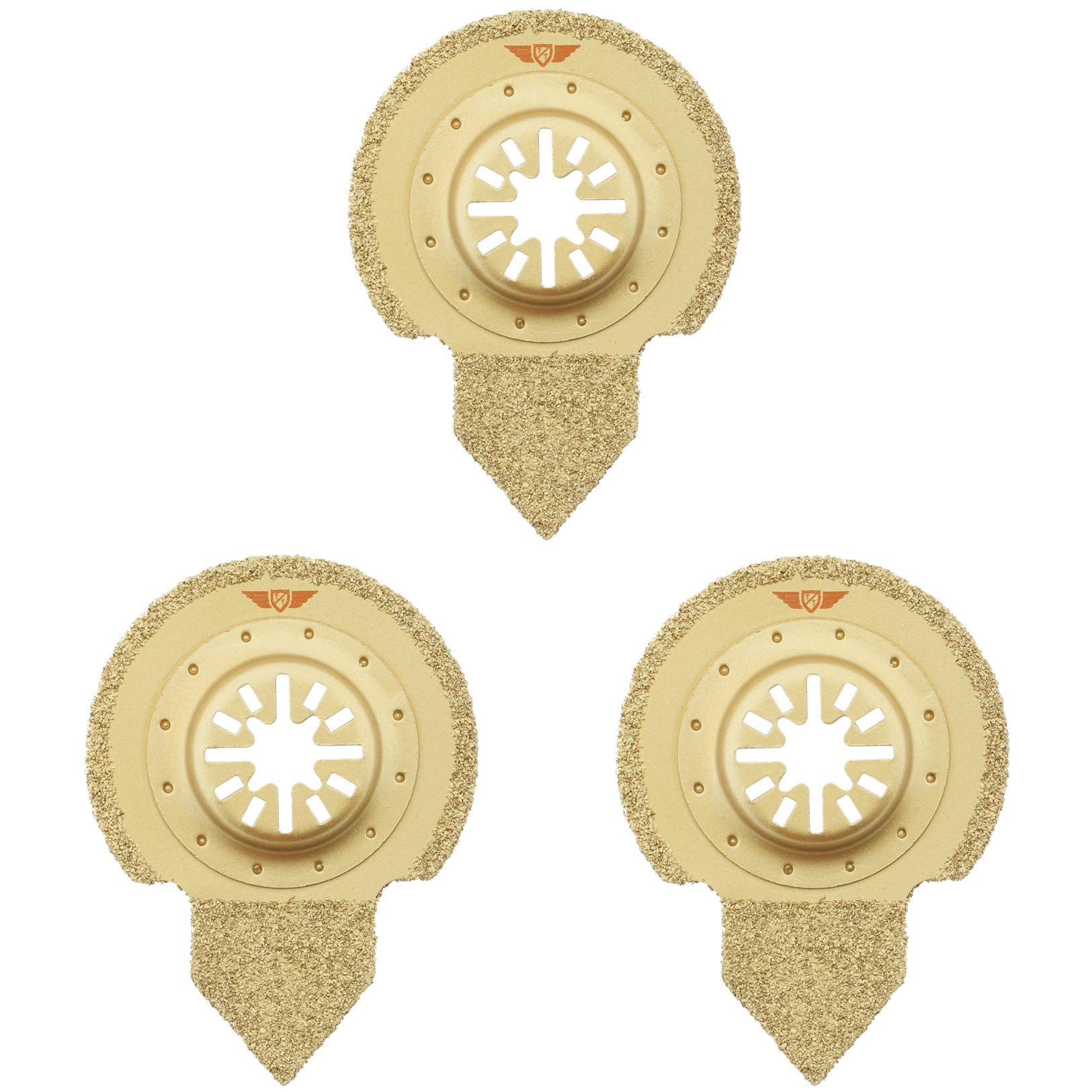 3 x TopsTools UNCRTT_3 Carbide Grout Blades Compatible with Bosch Fein (Non-StarLock) Makita Milwaukee Einhell Ergotools Hitachi Parkside Ryobi Worx Workzone Multi tool Accessories