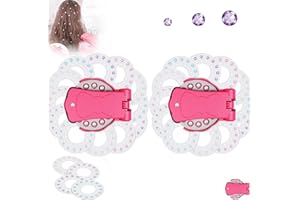 Glitter Diamond Hair Gemstone Styling Set - Reusable No-Heat Gem Stamper Applicator with Decorative Discs, Bling Glitter Diam
