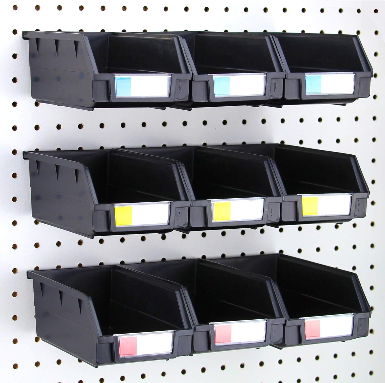 Pegboard Bins 9 Pack Black Extra Large Hooks to Any Peg