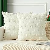 UGASA St Patricks Day Pillow Covers 18x18 Inch Pack of 2 Spring Clover Leaves Pattern Plush Jacquard Decorative Throw Pillow Pillowcases for Irish Holiday Sofa Living Room Bed, Cream White