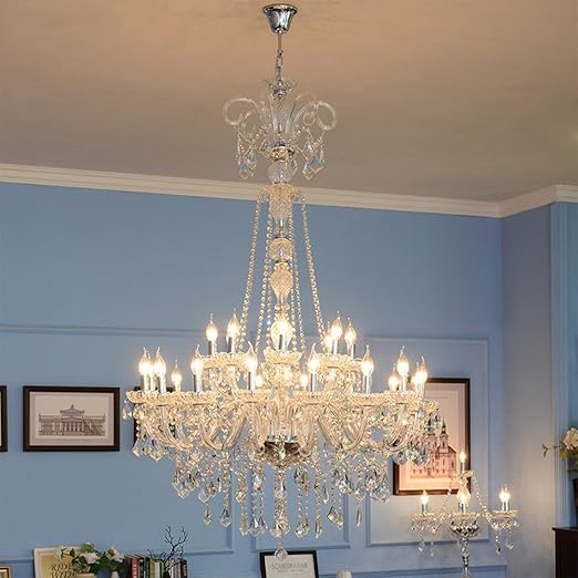 Leohome Long Stair Chandelier Crystal Large Foyer Light Modern