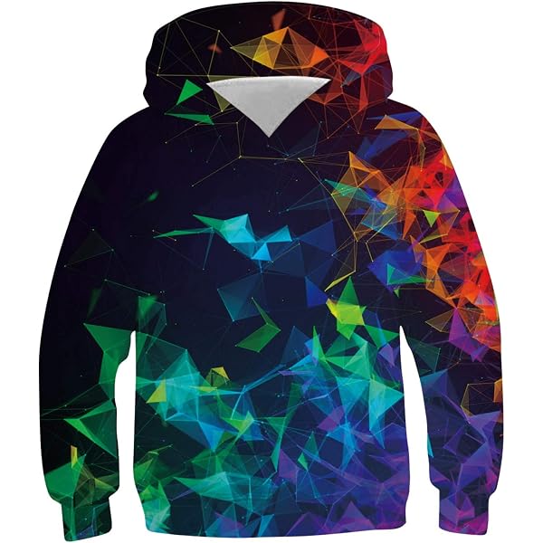 Xumplo Sweat à Capuche Garçon Fille Impression 3D - Pull à Capuche Poche Kangourou 6-14 Ans