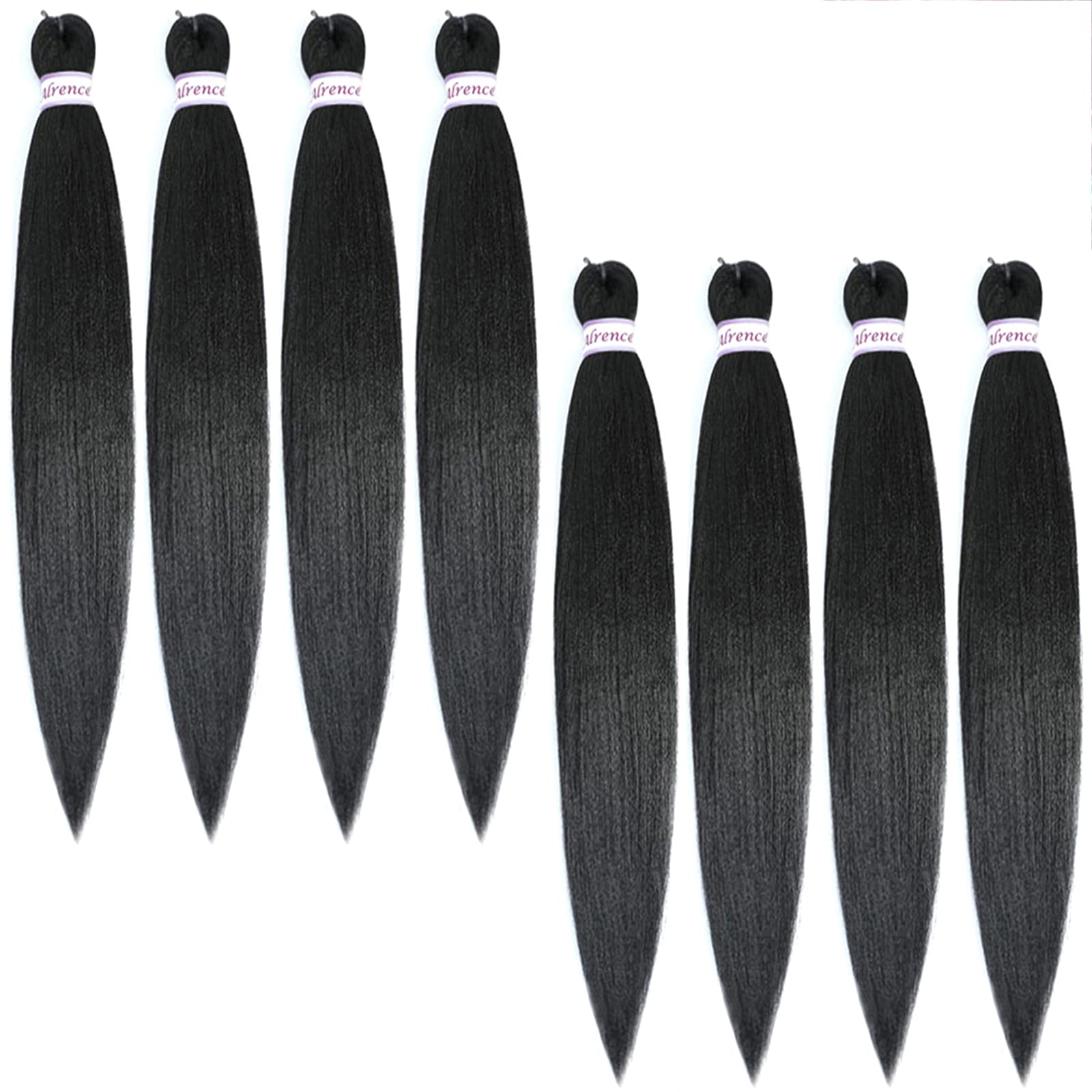 Photo 1 of Alrence Pre Stretched Braiding Hair Long Braid 34 Inch 8 Packs Professional Braiding Hair Extensions Synthetic Crochet Twist Braids (34 Inch, 1B#)