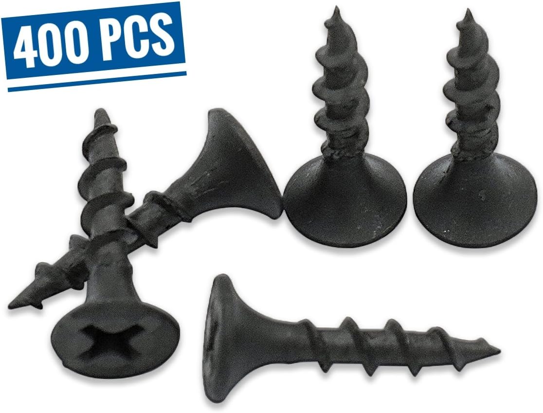 3/4 Inch 6 Coarse Thread Drywall Screw, Sharp Point, Black, 2 Bugle