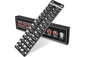 GIMYUAN Thread Checker Gauge - Standard & Metric Bolt and Nut Size Identifier Board, Wall-Mountable All-Metal Bolt Size Finder, Screw Sizer, Black