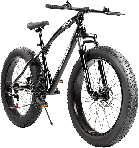 Outroad Fat Tire Mountain Bike with 26 inch Wheels, 21 Speed with