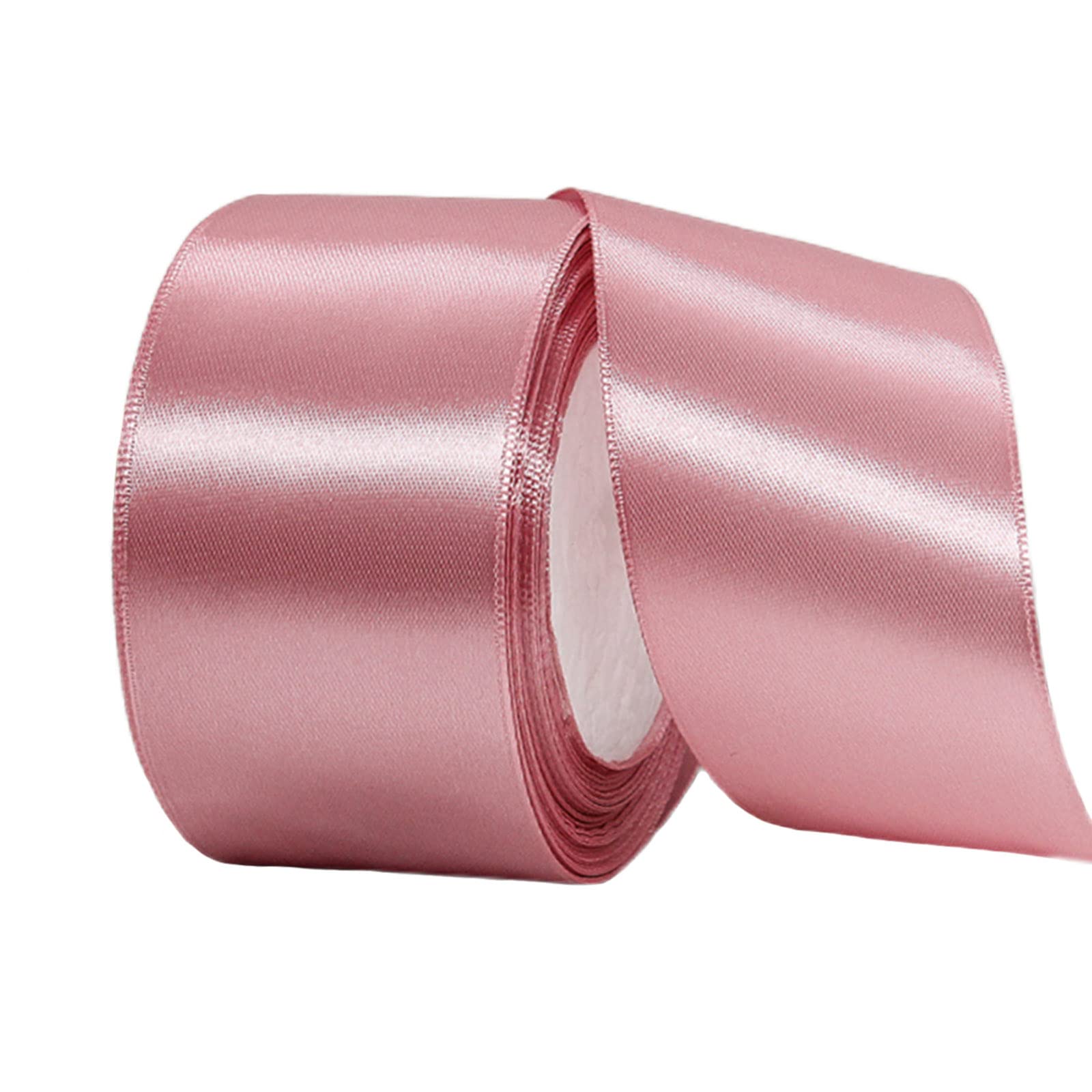 ATBEAMEN Thick Dark Pink Ribbon 50mm for Gift Wrapping 22M, Double Sided 50mm Wide Pink Satin Ribbon for Crafting Cake Ribbon,Hair Bow Ribbon,Bouquets,Christmas Decoration Ribbon,Wedding Car Ribbon