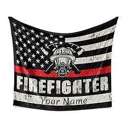 Jekeno Custom Firefighter Blanket with Name Gifts