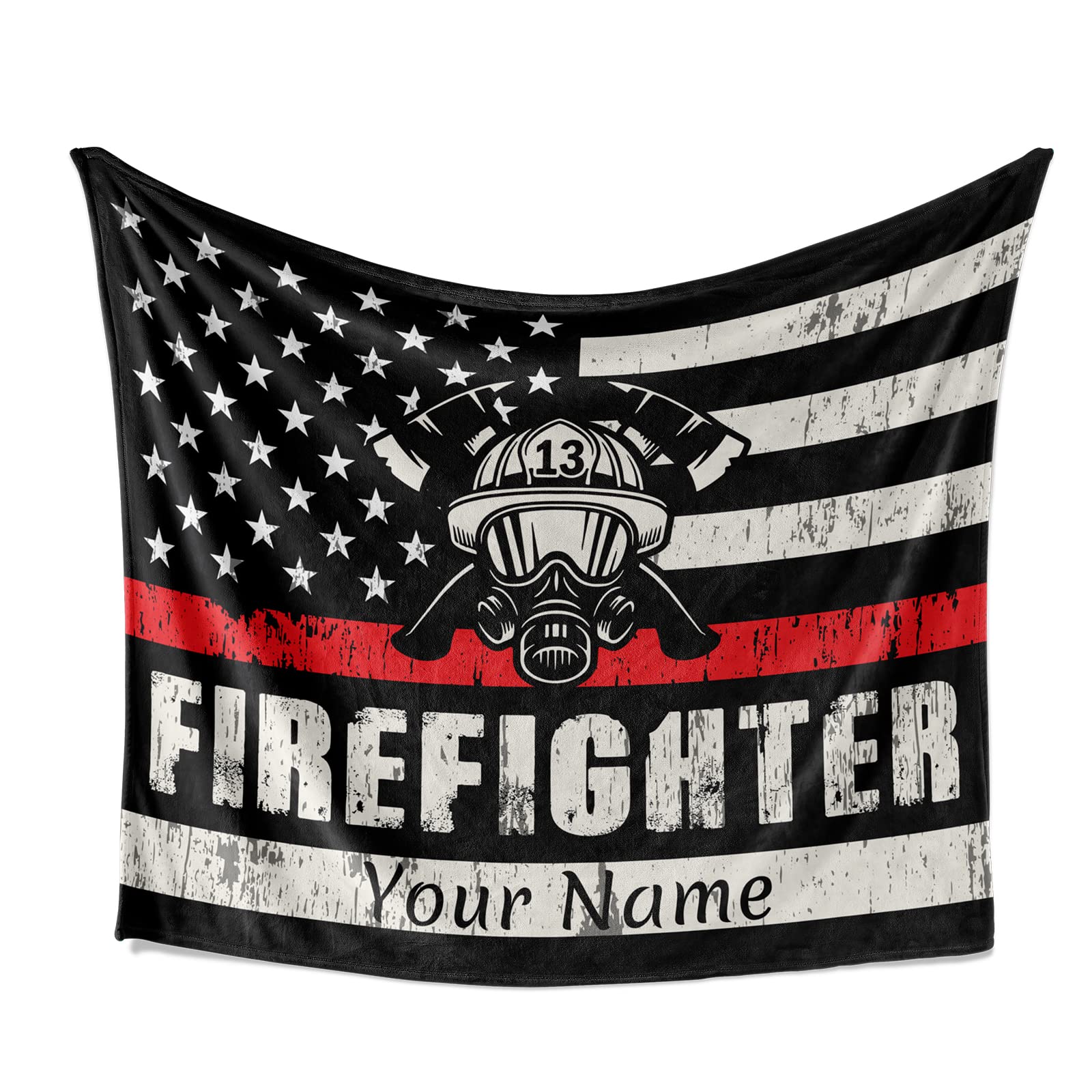 Jekeno Custom Firefighter Blanket with Name Gifts