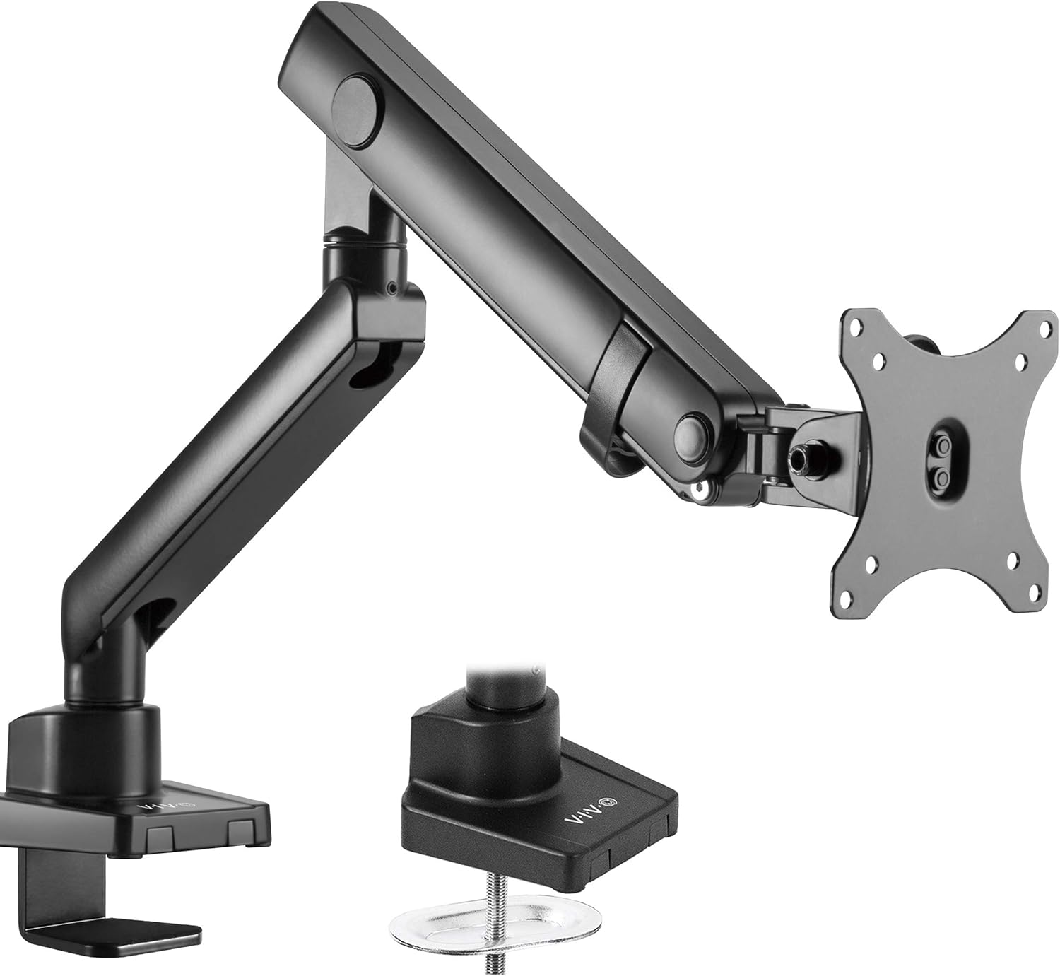 VIVO Premium Aluminum Full Motion Single Monitor Desk Mount Stand with Lift Engine Arm | Fits Screens up to 32 inches (STAND-V101BB)
