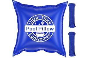 EDDHOMES 4x4ft Pool Pillow for Above Ground Pools, 0.5mm Extra Thick & Strong Cold-Resistant Poo l Pi llows for Closing Winter, Pool Pillow for Winterizing to Last All Season(with 33ft Rope)