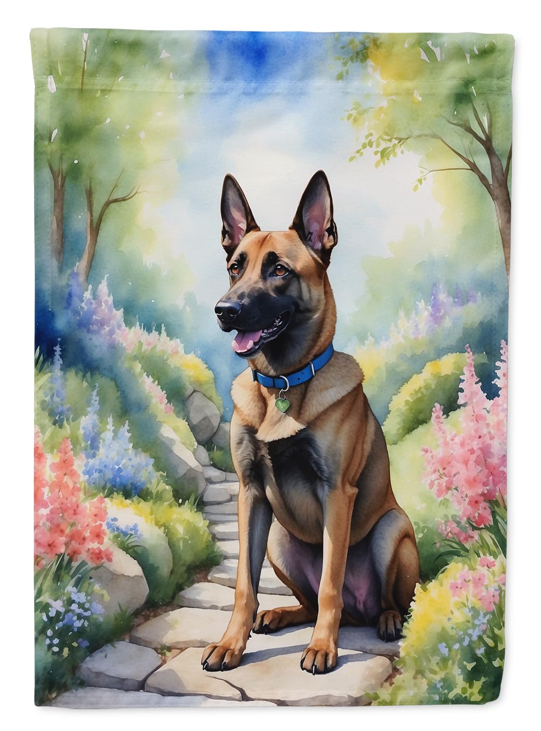 Caroline’s Treasures DAC6563CHF Belgian Malinois Spring Garden House Flag Large Porch Sleeve Pole Decorative Outside Yard Banner Artwork Wall Hanging, Polyester, House Size, Multicolor