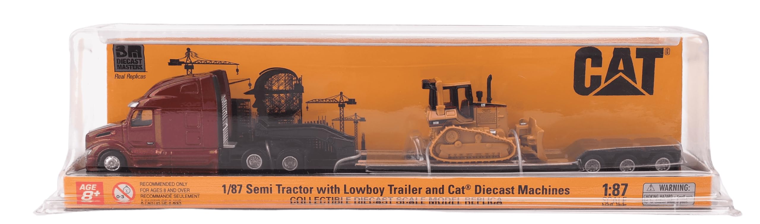 Photo 1 of Diecast Masters 1/87 Peterbilt 579 Ultra Loft Tandem Tractor with Lowboy Trailer & Caterpillar D5M Dozer 84419