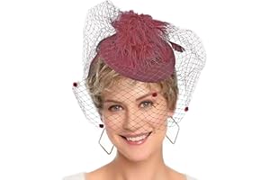 HIWIND Fascinators Hat Women Tea Party Pillbox Veil Cocktail Mesh Hat