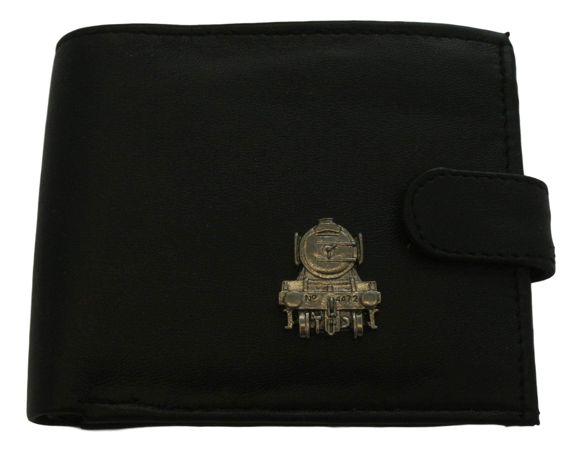 Flying Scotsman Black Leather Mens Wallet RFID Protection