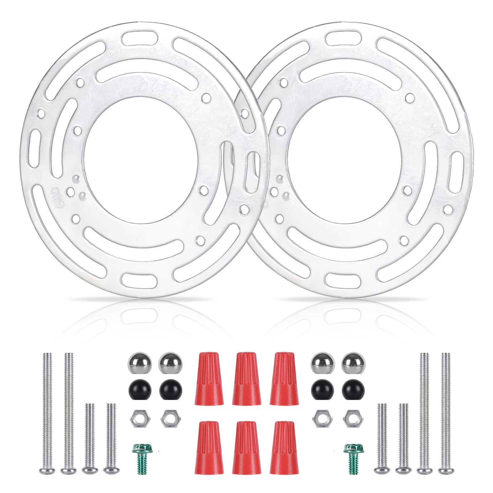 Photo 1 of Teemyaa 2 Pack Light Fixture Mounting Brackets, Ceiling Light Mounting Plate, Wall Lights Mount Blocks with Screw and Nuts, 4” Round Junction Box Adaptor for Wall Sconce, Chandelier, Pendant