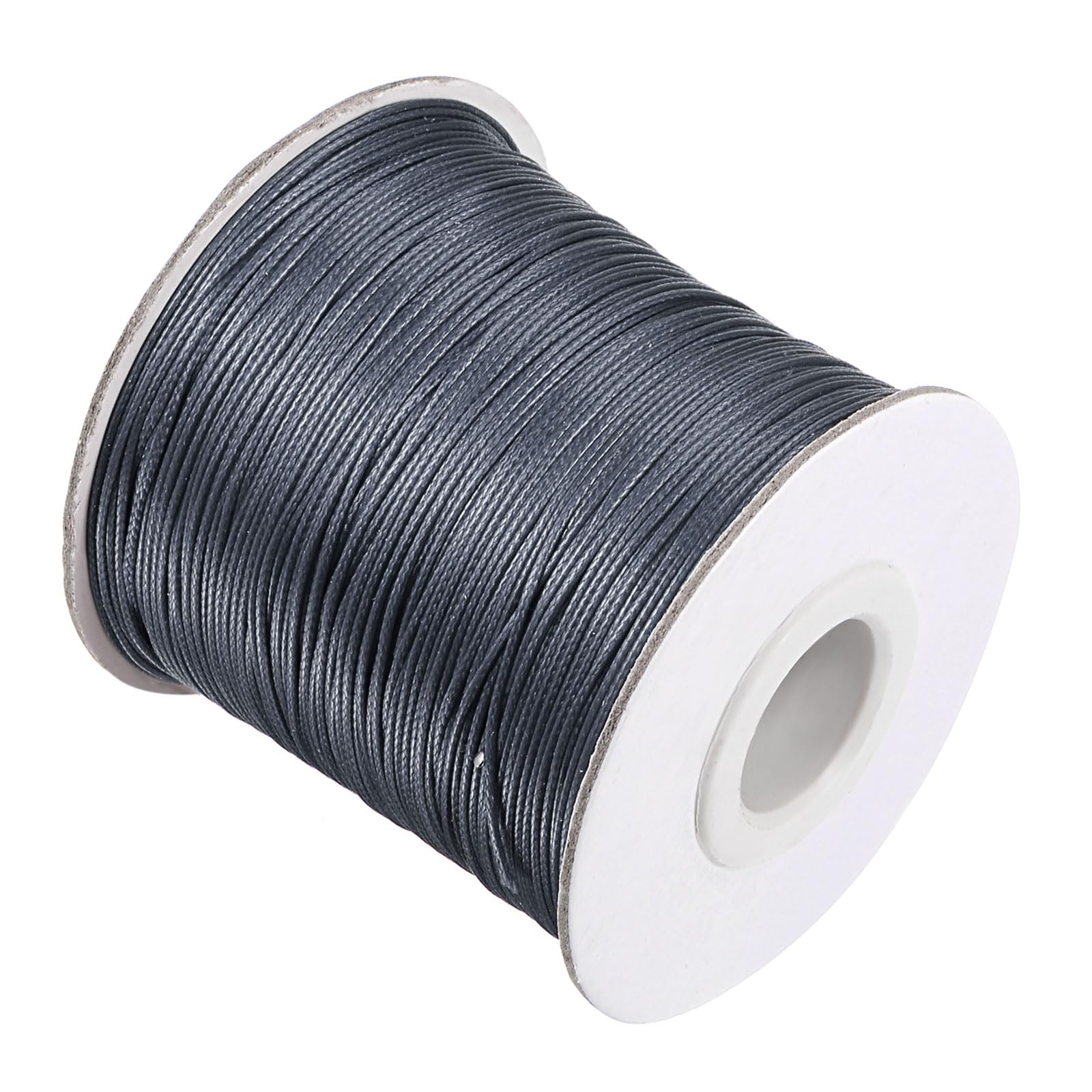 CoCud Waxed Polyester String Cord, 173 Yards 159m Length 0.5mm Dia, Soft Smooth Beading Thread Deep Grey - (Applications: for DIY Craft)