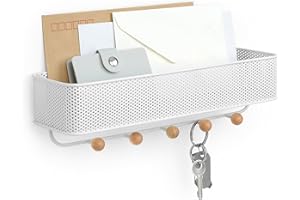 Umbra Estique Entryway Organizer, Great for Storing Keys, Small Accessories, Mail, Wallets and More, White