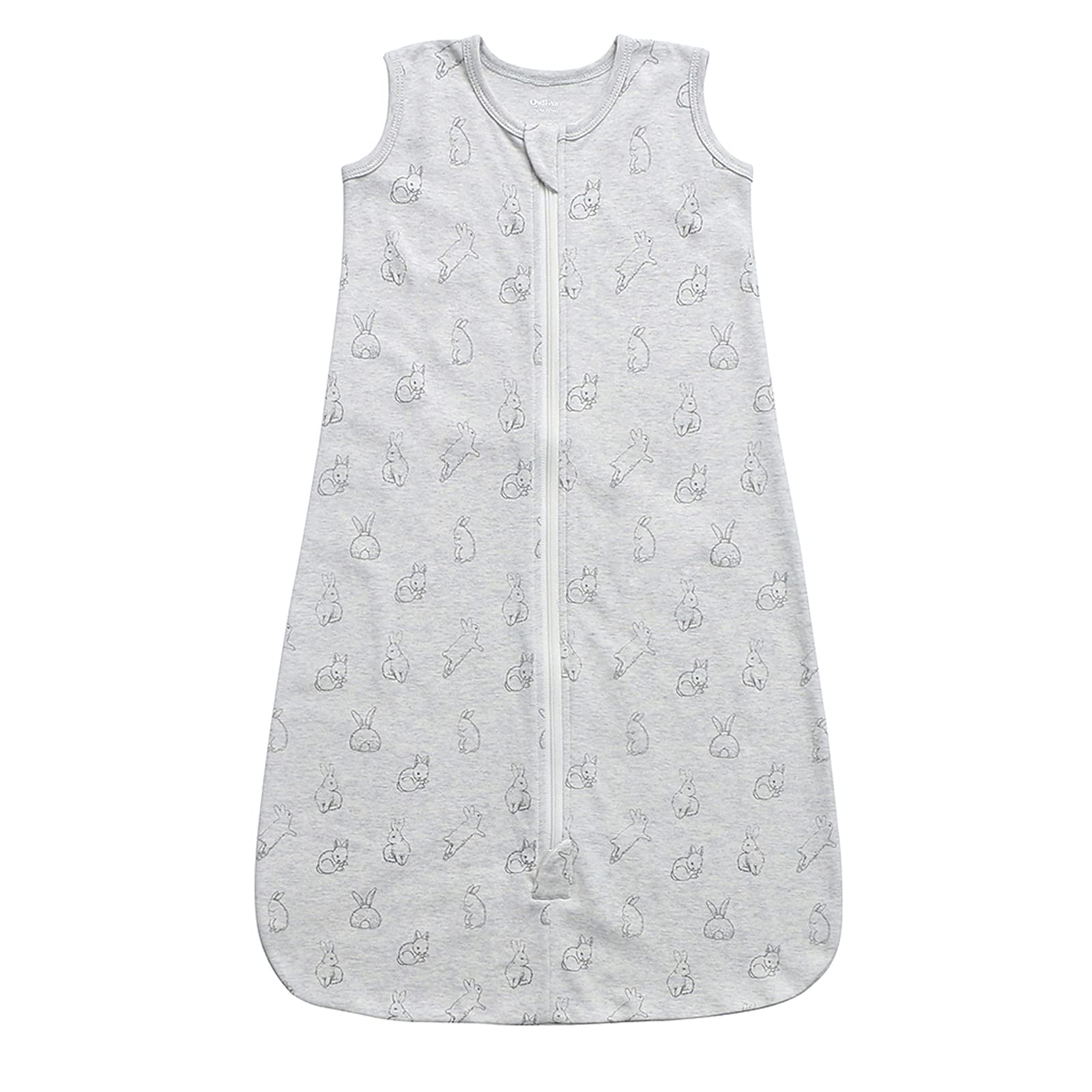 Owlivia Baby Organic Cotton Wearable Blanket 0.5 Tog & 2.5 Tog Unisex Sleeping Sack with 2-Way Zipper, Boys Girls Swaddle Blanket Infant Sleeping Bag (0.5 Tog Grey Rabbit, 3-12 Months)