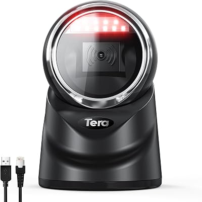 Tera 9100 Desktop Barcode Scanner 2D QR Omnidirectional USB Wired Handsfree