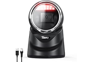 Tera 1D 2D QR Desktop Barcode Scanner Omnidirectional Hands-Free USB Wired Barcode Reader Scanner with Automatic Image Sensin