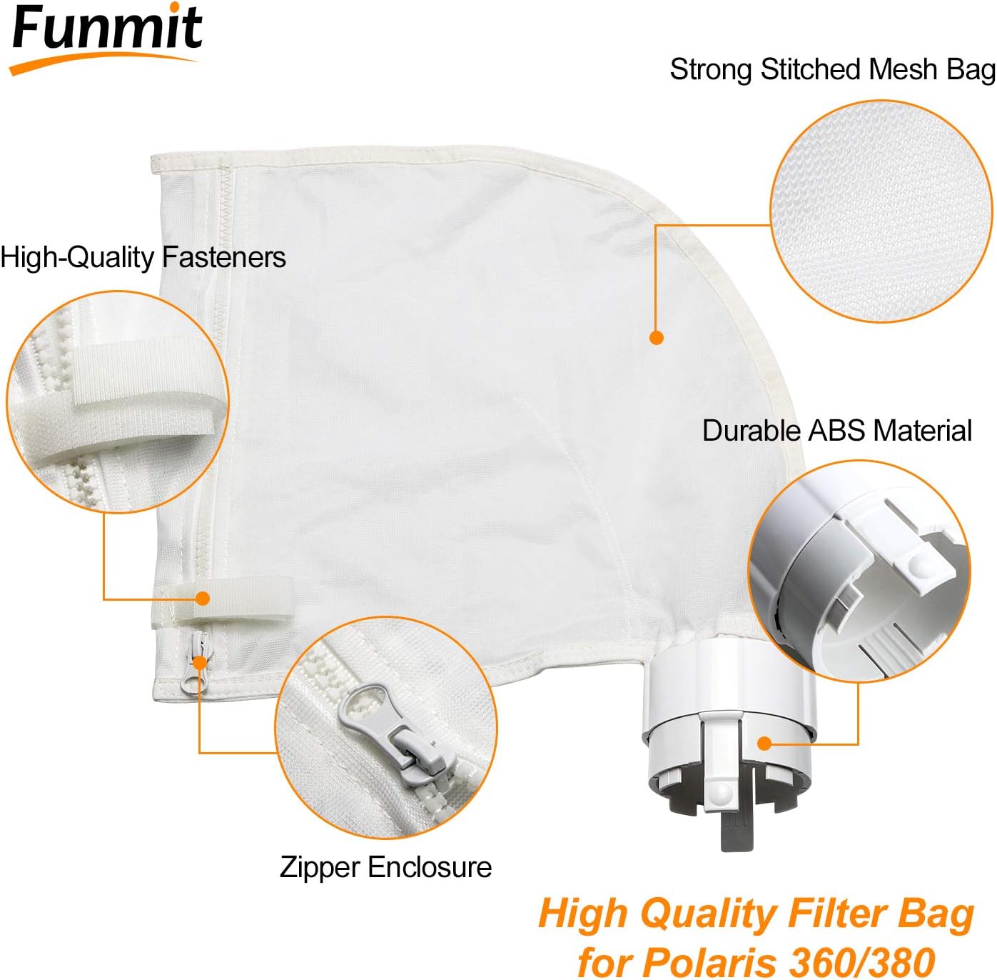 Funmit 2 Pack All Purpose Filter Bag Replacement Fits For Polaris 360 380 Pool Cleaner Double Zippered Filter Bag Automatic Pool Cleaner Replacement Parts Offering Store Www Klevering Com