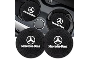 YUNHECHUHAI Car Cup Holder Coaster for Mercedes-Benz Series Universal Non-Slip Cup Holder Insert Coaster Car Interior Accessories,Black 2PCS