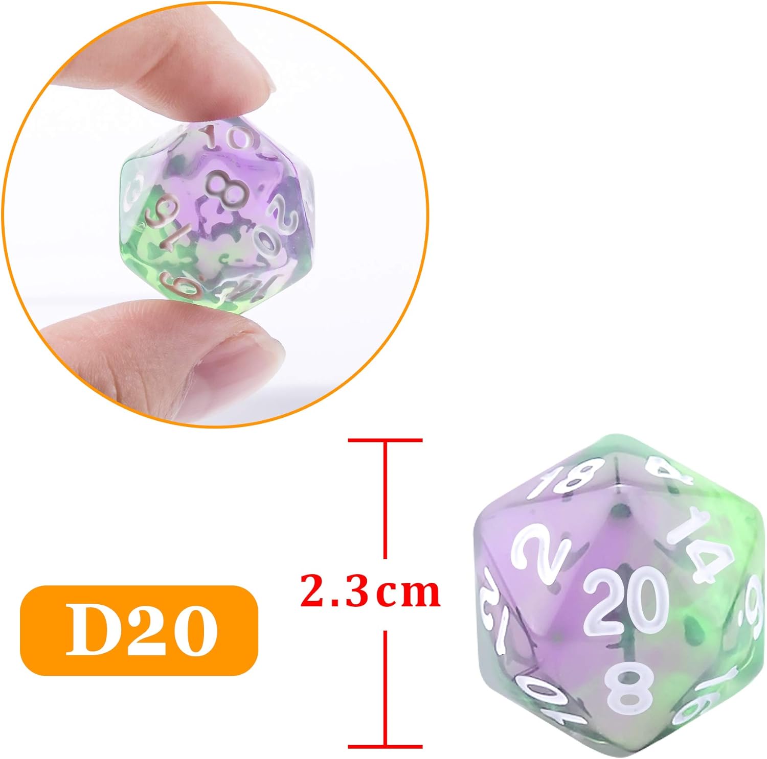 SIQUK 35 Pieces Polyhedral Dice 20 Sided Mixed Colours Dice for DND RPG MTG Table Games with Black Velvet Storage Bag - Image 4