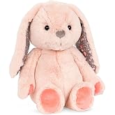 B. toys Happyhues Butterscotch Bunny Stuffed Animal, 12-Inch, Beige Bunny | B. softies beige bunny with confetti-patterned floppy ears, pink paws, machine-washable rabbit toy, Newborn, Soft Toys