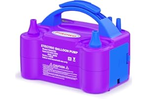 Fikowo Electric Air Balloon Pump - Portable Dual Nozzle Electric ​Balloon Inflator Blower for Party Decoration（110V, 600W, Purple）