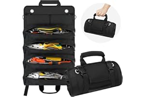 FOUUAAOOU Tool Roll Bag, Roll Up Tool Bag Small Tool Bag with Detachable Pouches, Heavy Duty Roll Up Tool Bag Organizer, Tool Storage Kit for Mechanic & Electrician, Gifts for Men (Black)