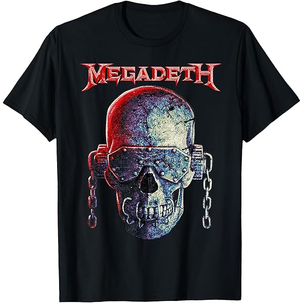 Amazon.com: Megadeth - Red Vic Chrome T-Shirt : Clothing, Shoes
