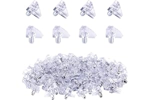 Apipi 100 Pieces Clear Shelf Support Pegs -5 mm Cabinet Shelf Clips,Shelf Holder Pins Bracket Steel Pin for Cabinet Furniture Book Shelves Supplies