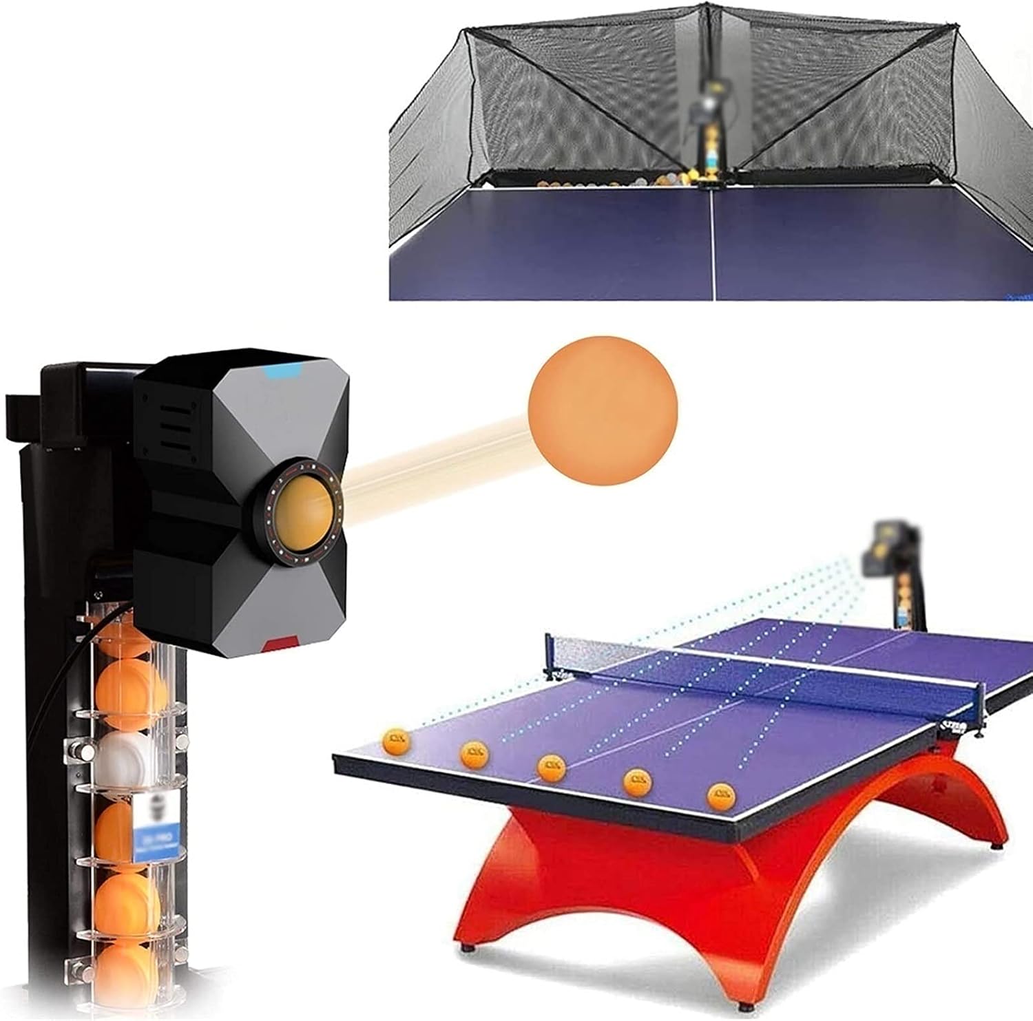 Ping Pong Robot with Different Spin Balls Table Tennis Robots Automatic