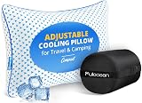 Small Cooling Memory Foam Pillow for Travel & Camping, Compressible Adjustable Pillow for Medium Firm Neck Knee Lumbar Support,Washable, Ideal Sleeping, Car, Airplane, Toddler & Backpacking, Gifts