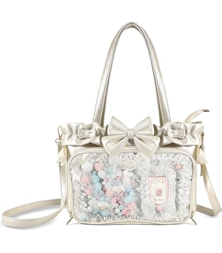 ami c❤︎ Amazon.com: Bowknot Ruffled Edge Kawaii Ita Tote Shoulder Bag Pin
