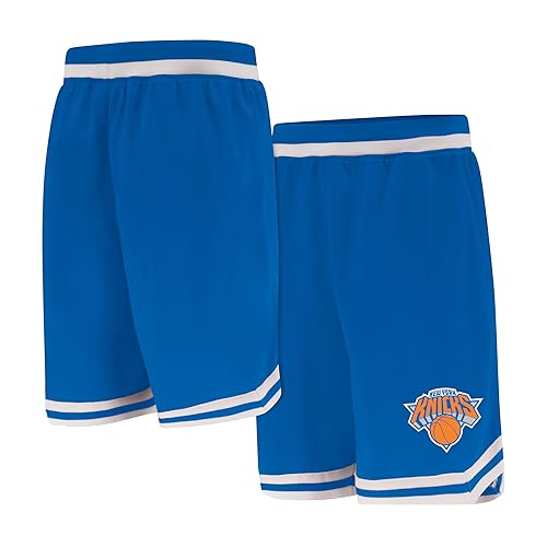 Ultra Game NBA Men's Active Knit 8" Basketball Training Shorts, New York Knicks, Team Color, Medium